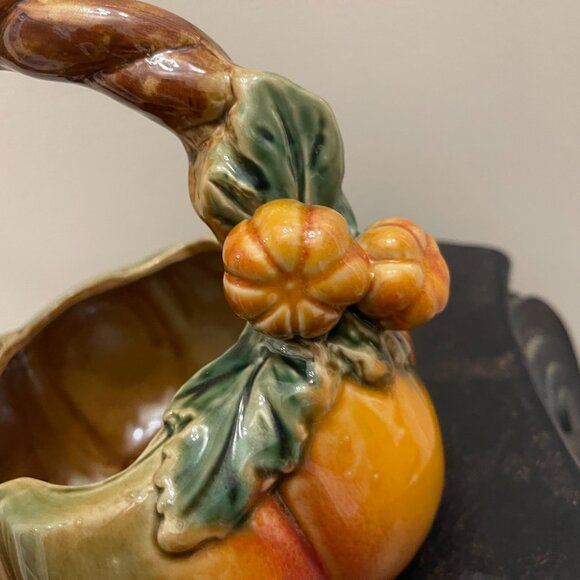 Pumpkin Ceramic Basket, EUC - Picture 3 of 7